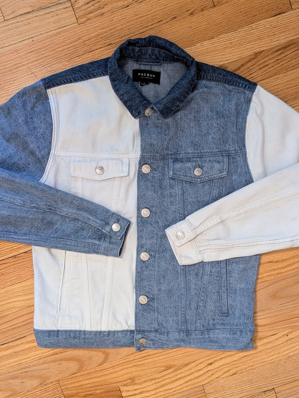 PacSun Two-Tone Denim Jacket - Blue & White